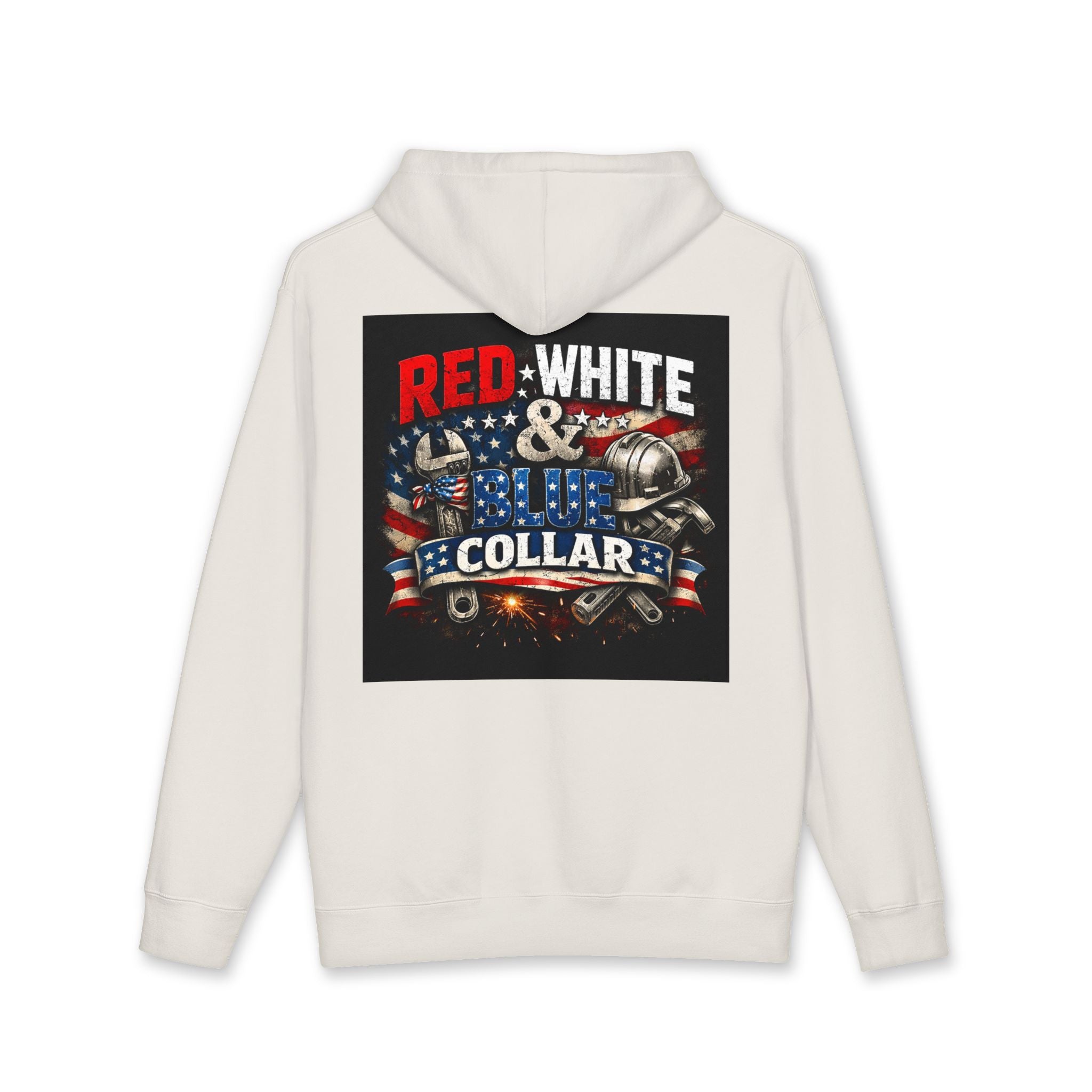 Hoodie — Red, White & Blue Collar Patriotic Workwear Hoodie