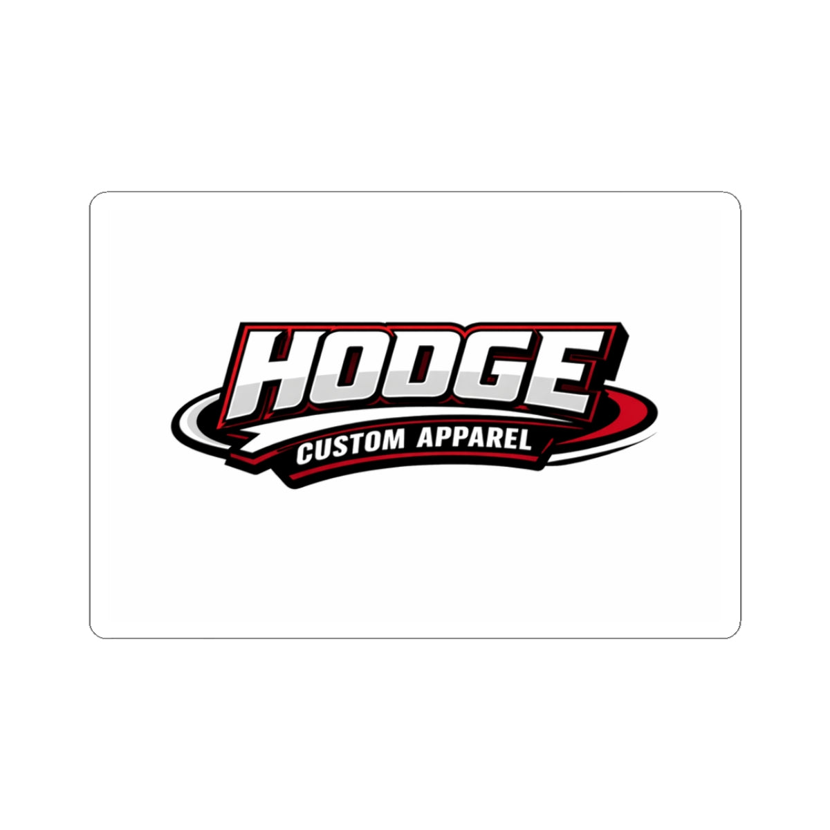 Hodge Custom Apparel Logo Kiss-Cut Sticker — Durable Laptop/Helmet Decal
