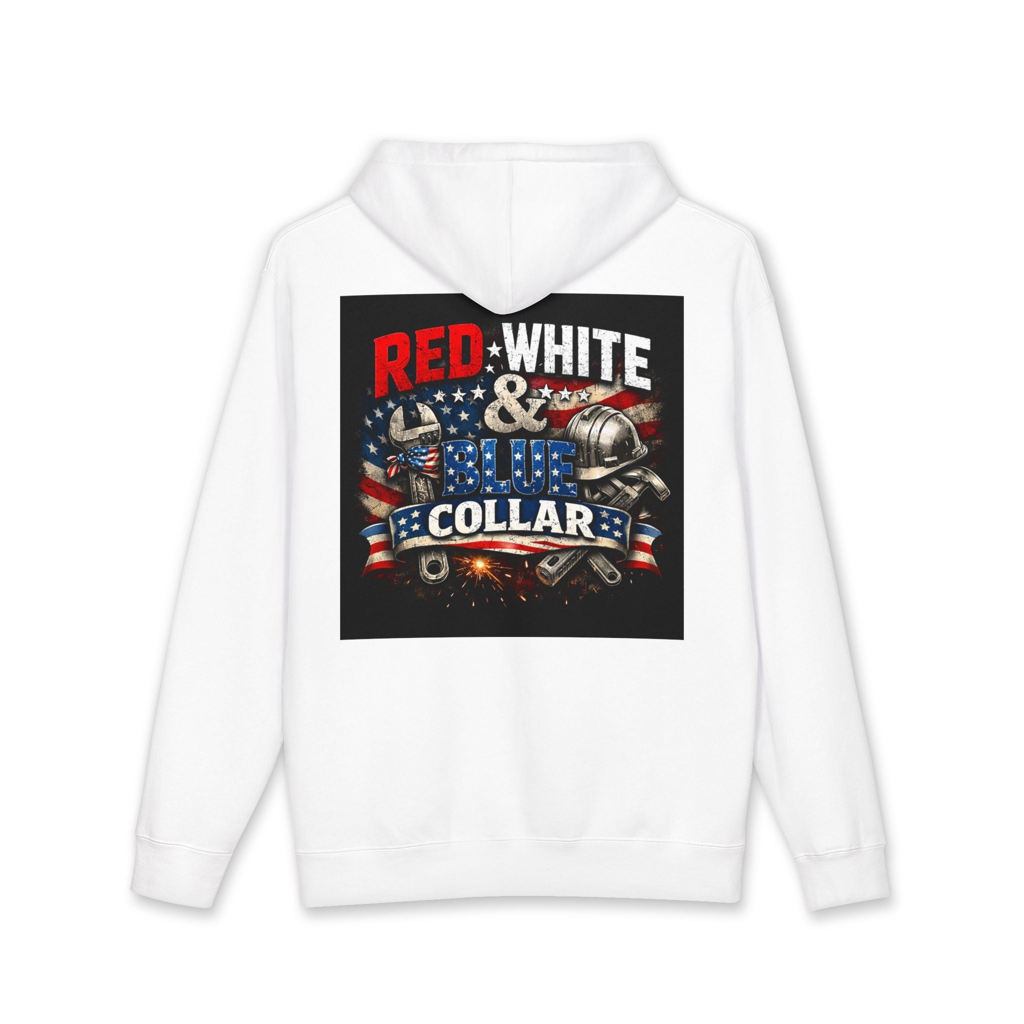 Hoodie — Red, White & Blue Collar Patriotic Workwear Hoodie